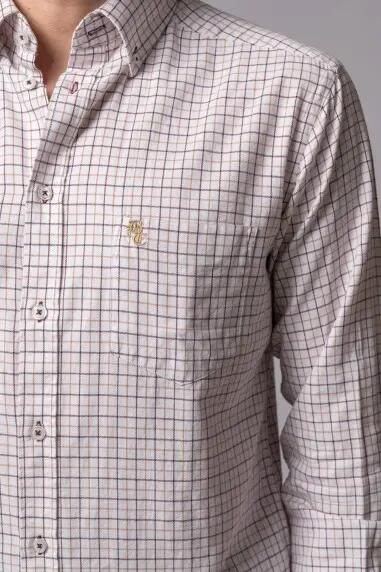 CAMISA CUADROS CAMEL Y MARRÓN 2/5
