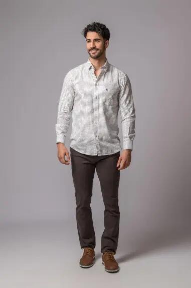 CAMISA CUADROS AZUL Y MARRÓN 5/5