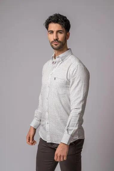 CAMISA CUADROS AZUL Y MARRÓN 2/5