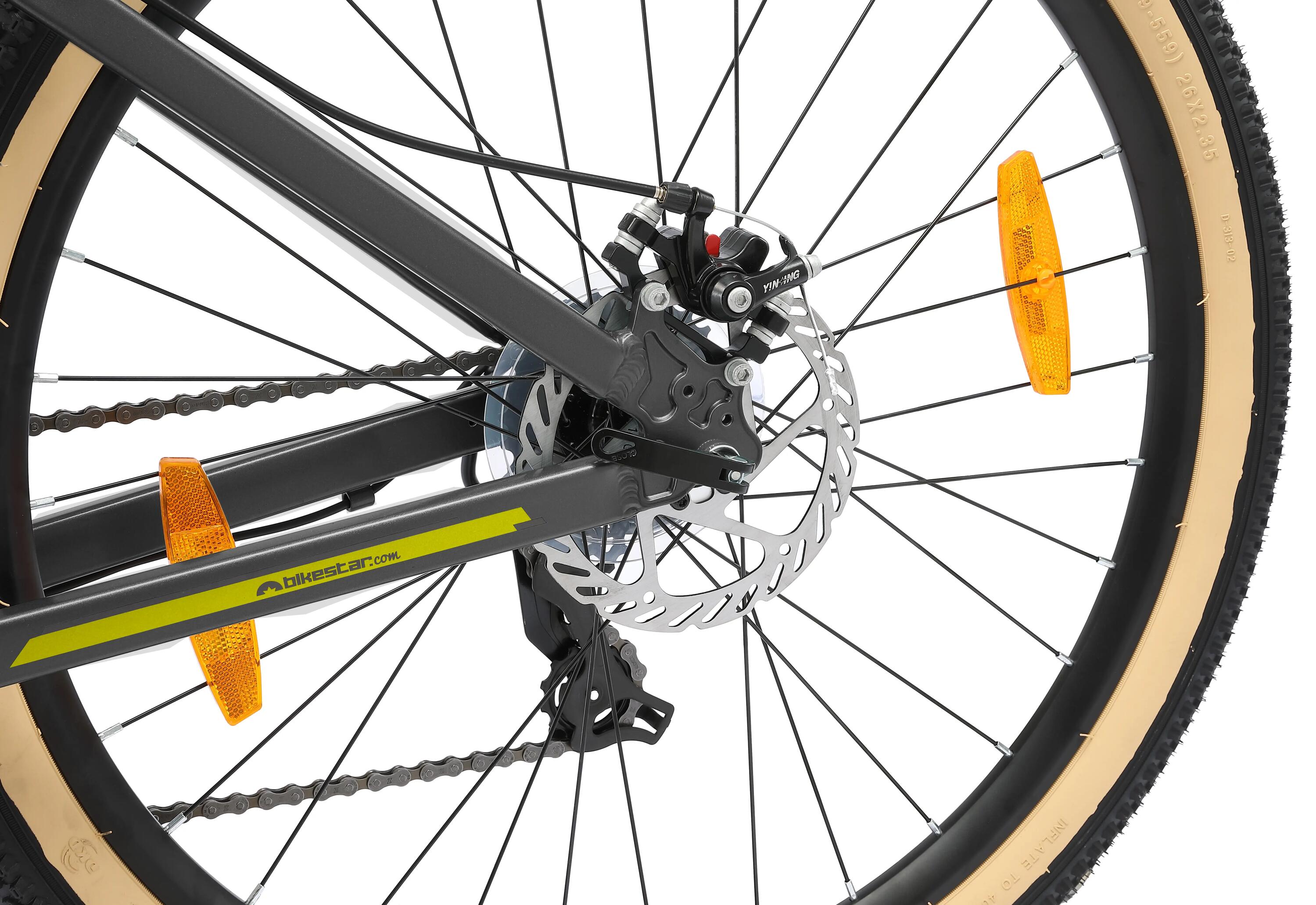 VTT 26" aluminium, semi-rigide, 21 vitesses, frein à disque 9/12