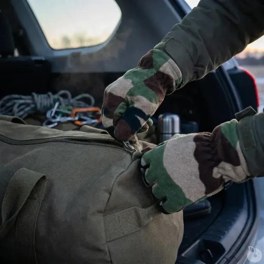 Gants polaires légers élastique fibre polaire polyester camo 3/5