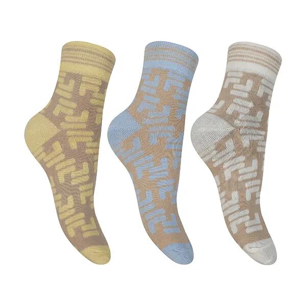WOMAN QUARTER LIFESTYLE PLAIN SOCKS 3 PAIRS PACK 2/7