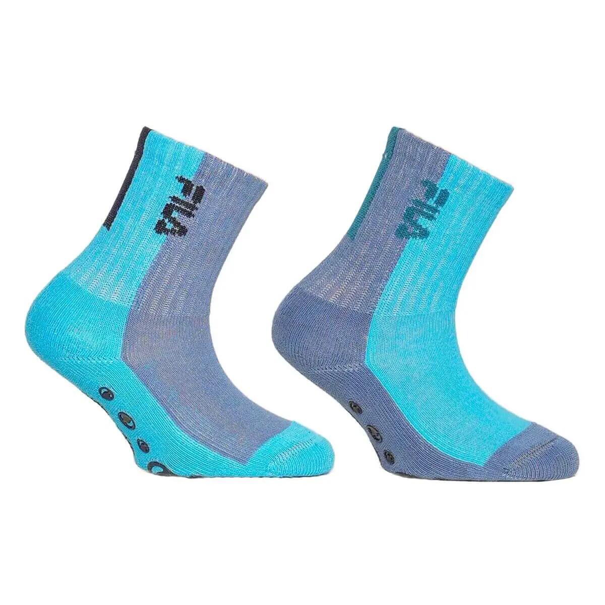 JUNIOR NORMAL PLAIN SOCKS WITH ABS 2 PACK 3/7