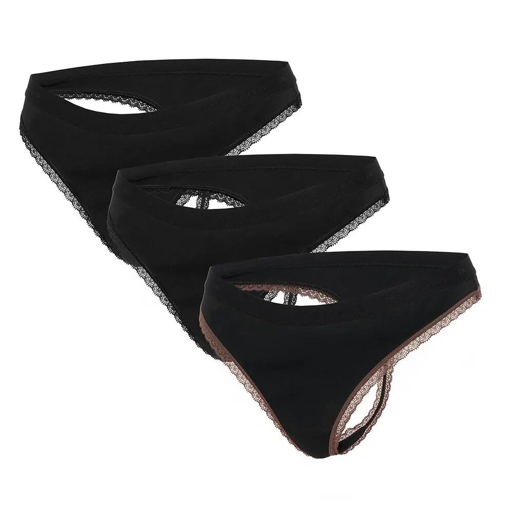 WOMAN STRING ELASTIC WITH LOGO PACK OF 3 PIECES 3/4