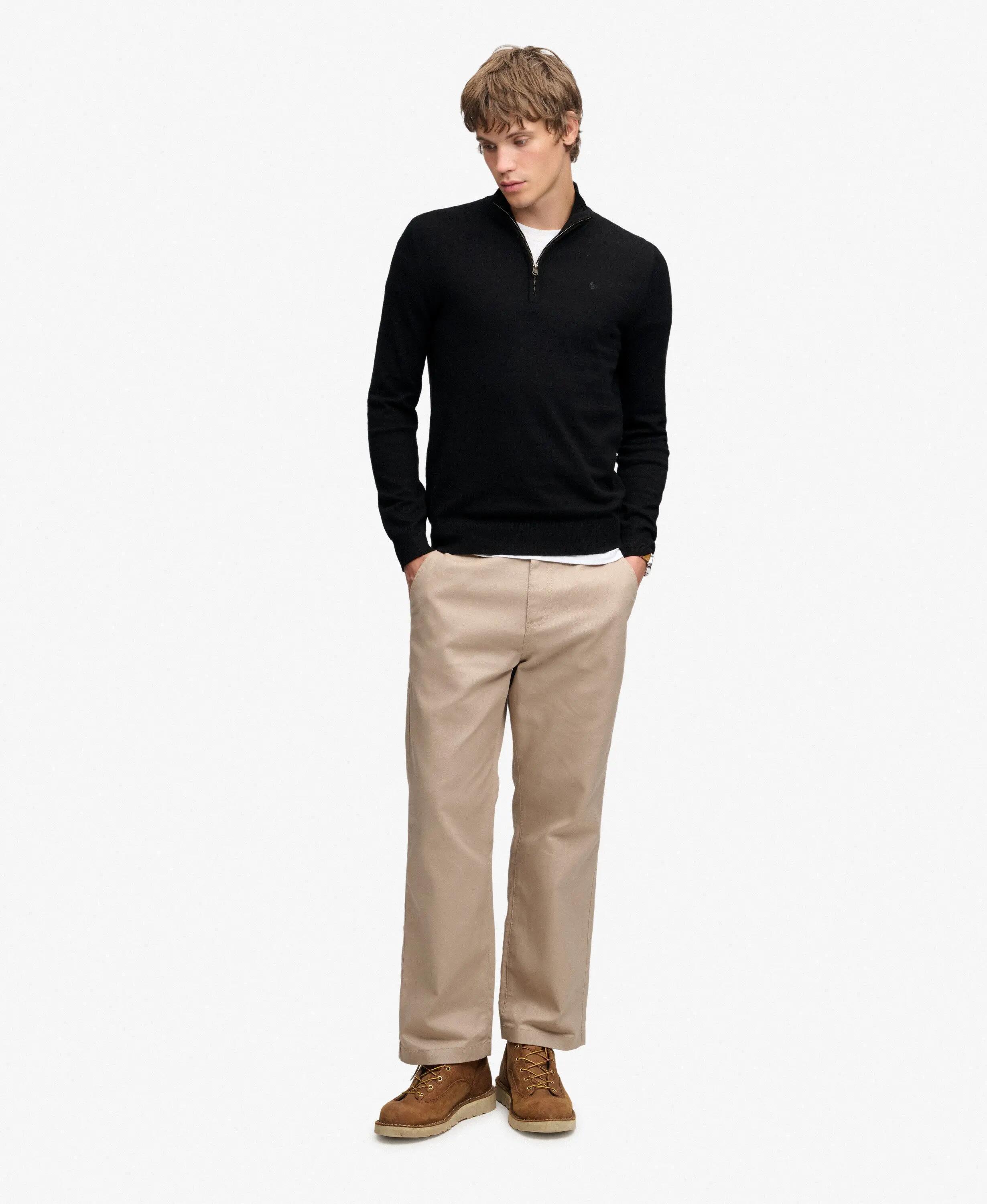 Pull com meio zipper em lã misturada leve Superdry Essential 3/7