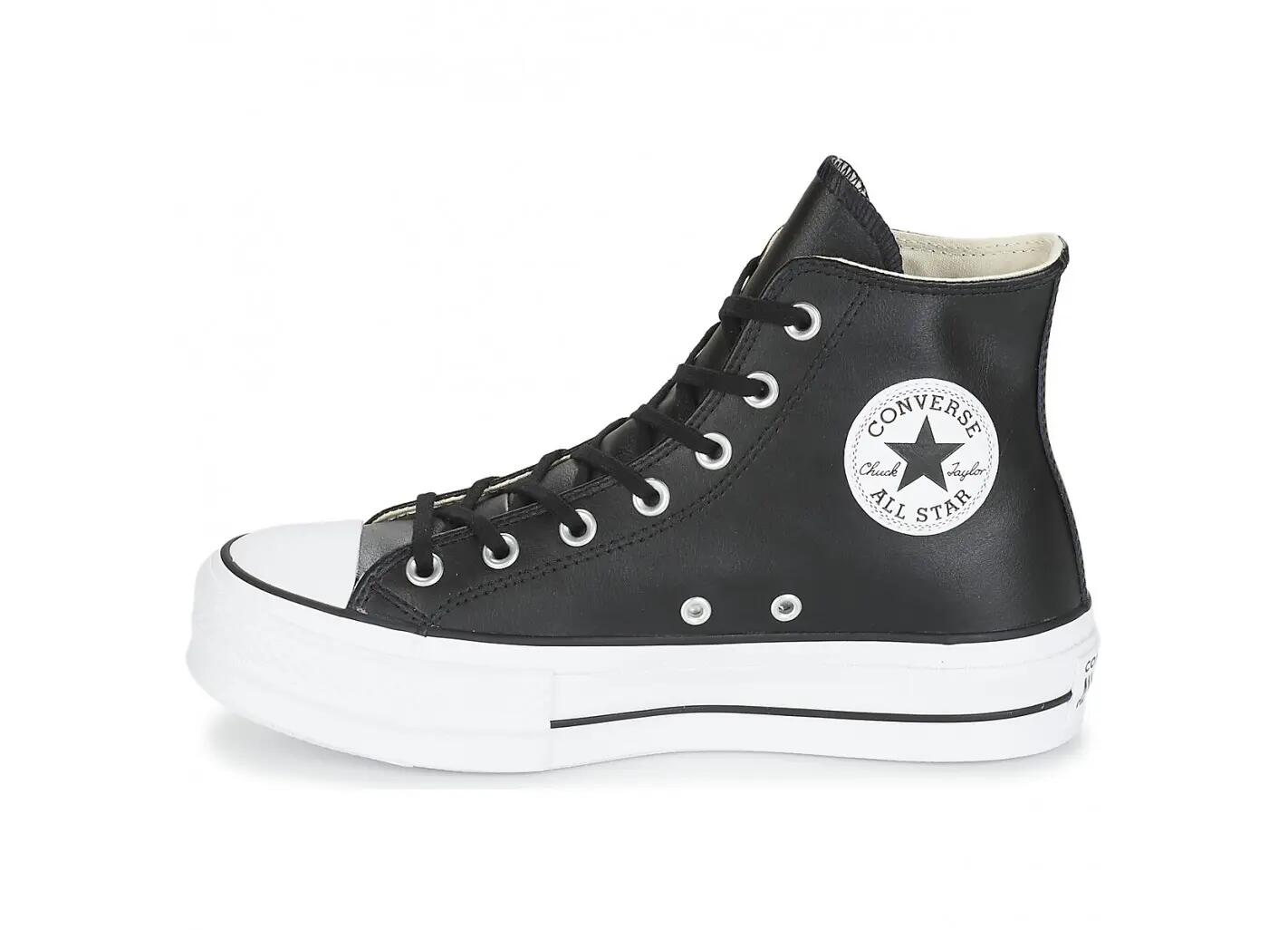 Zapatillas Converse Chuck Taylor All Star Platform Leather High-Top Negro 4/6