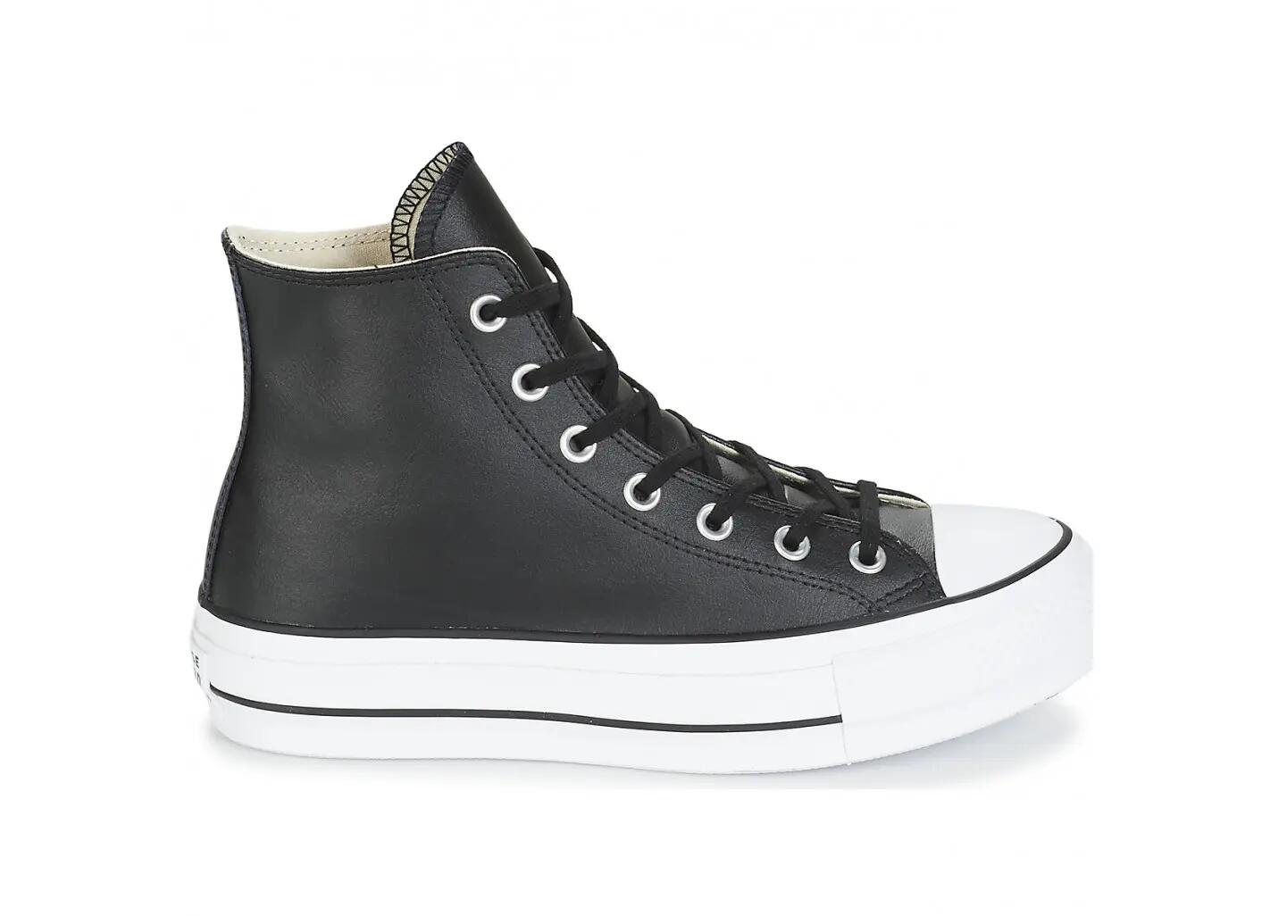 Zapatillas Converse Chuck Taylor All Star Platform Leather High-Top Negro 2/6
