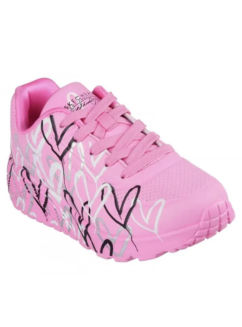 Tênis para Menina Skechers Uno lite Rosa 3/5