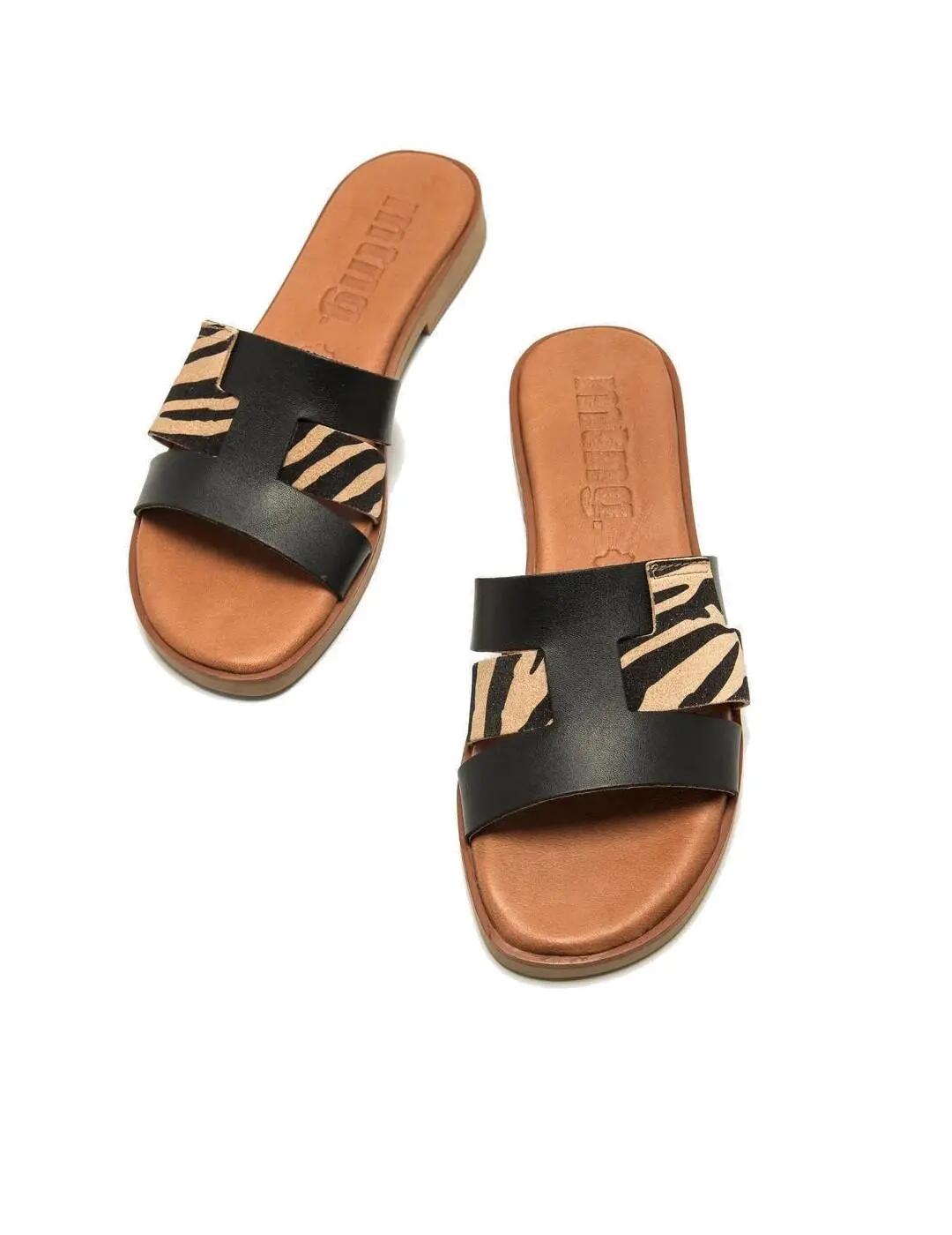 Flache Sandalen Damen Mustang  Schwarz 5/5