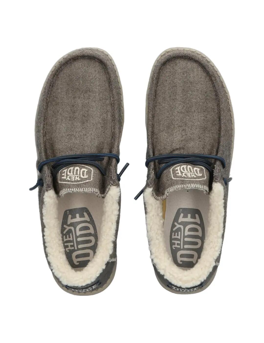Turnschuhe für Männer Hey Dude Wally Fischgrätenmuster Grau 5/5