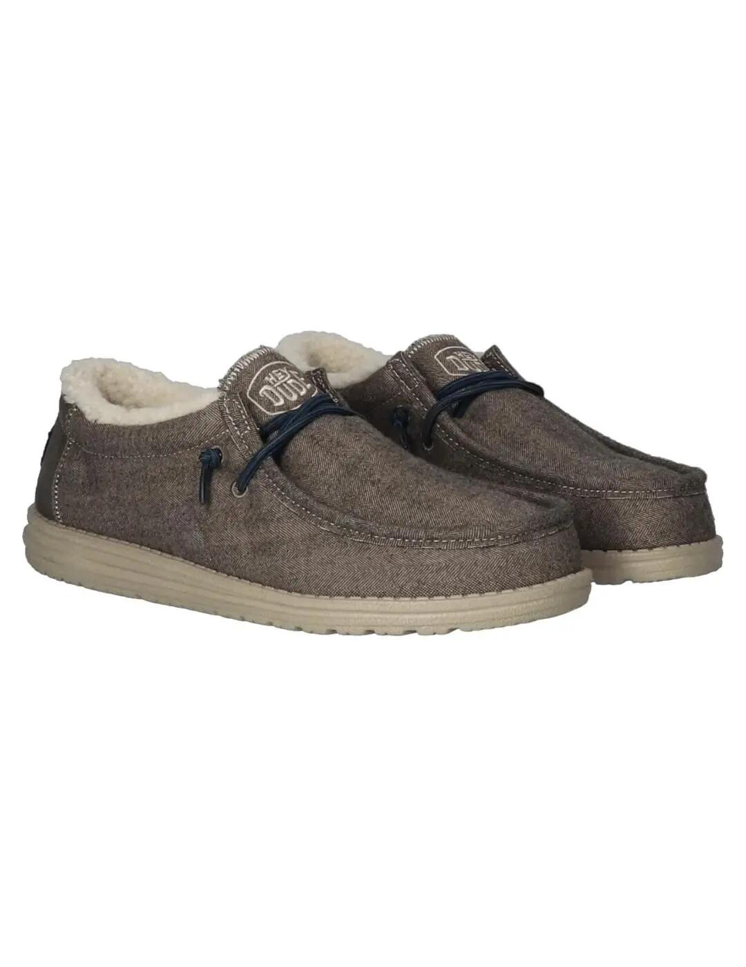 Turnschuhe für Männer Hey Dude Wally Fischgrätenmuster Grau 3/5