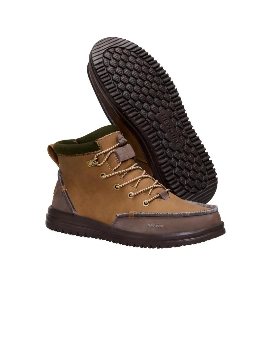 Scarpe da uomo Hey dude Bradley classico in pelle scamosciata marrone 4/5