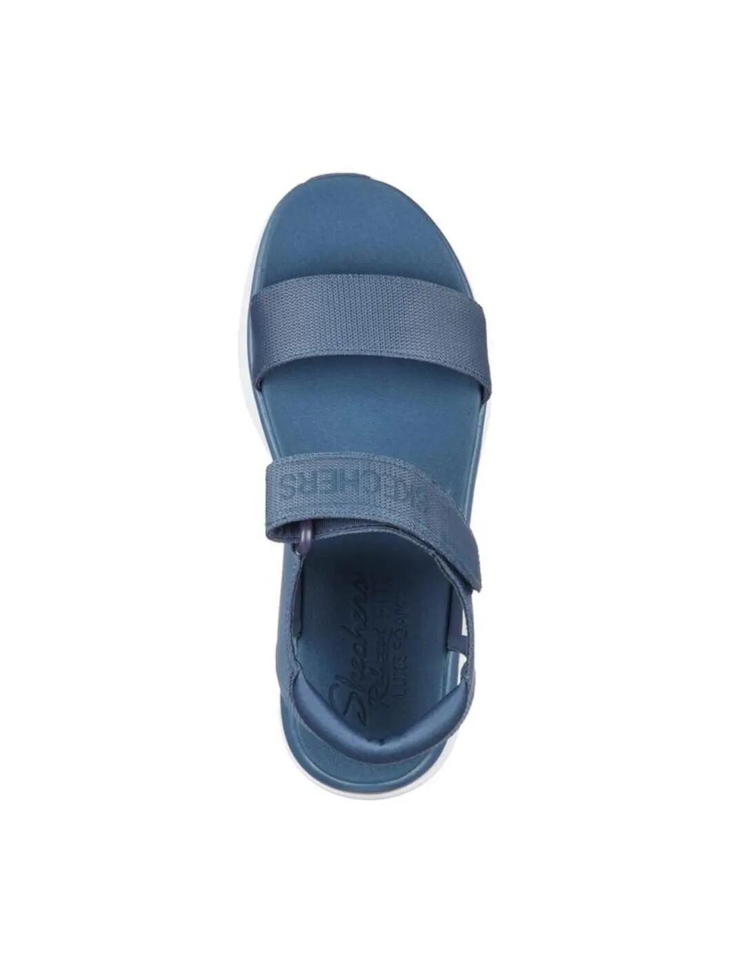 Sandálias para Mulher Skechers D`lux walker new block Azul. 4/5