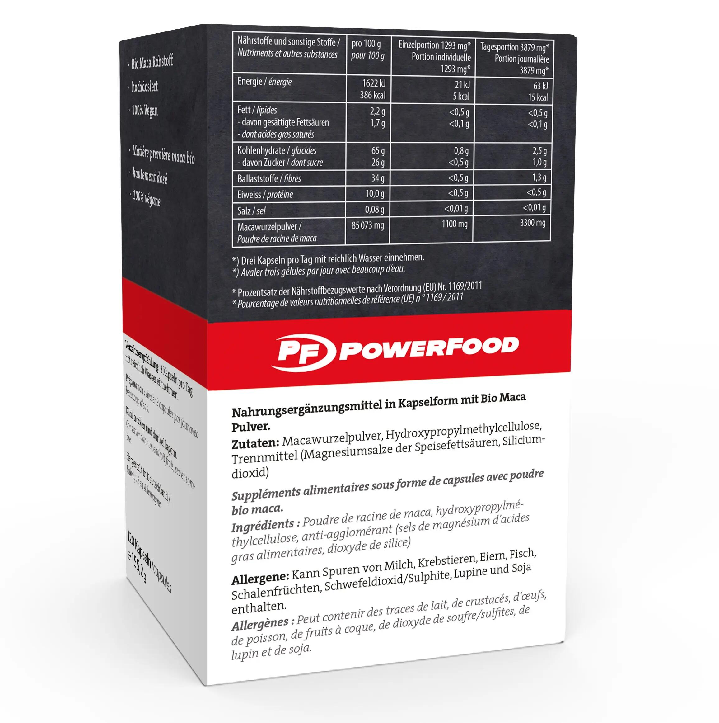 PowerFood One Maca — 120 Vegan Capsules, 3300 mg/day 2/3