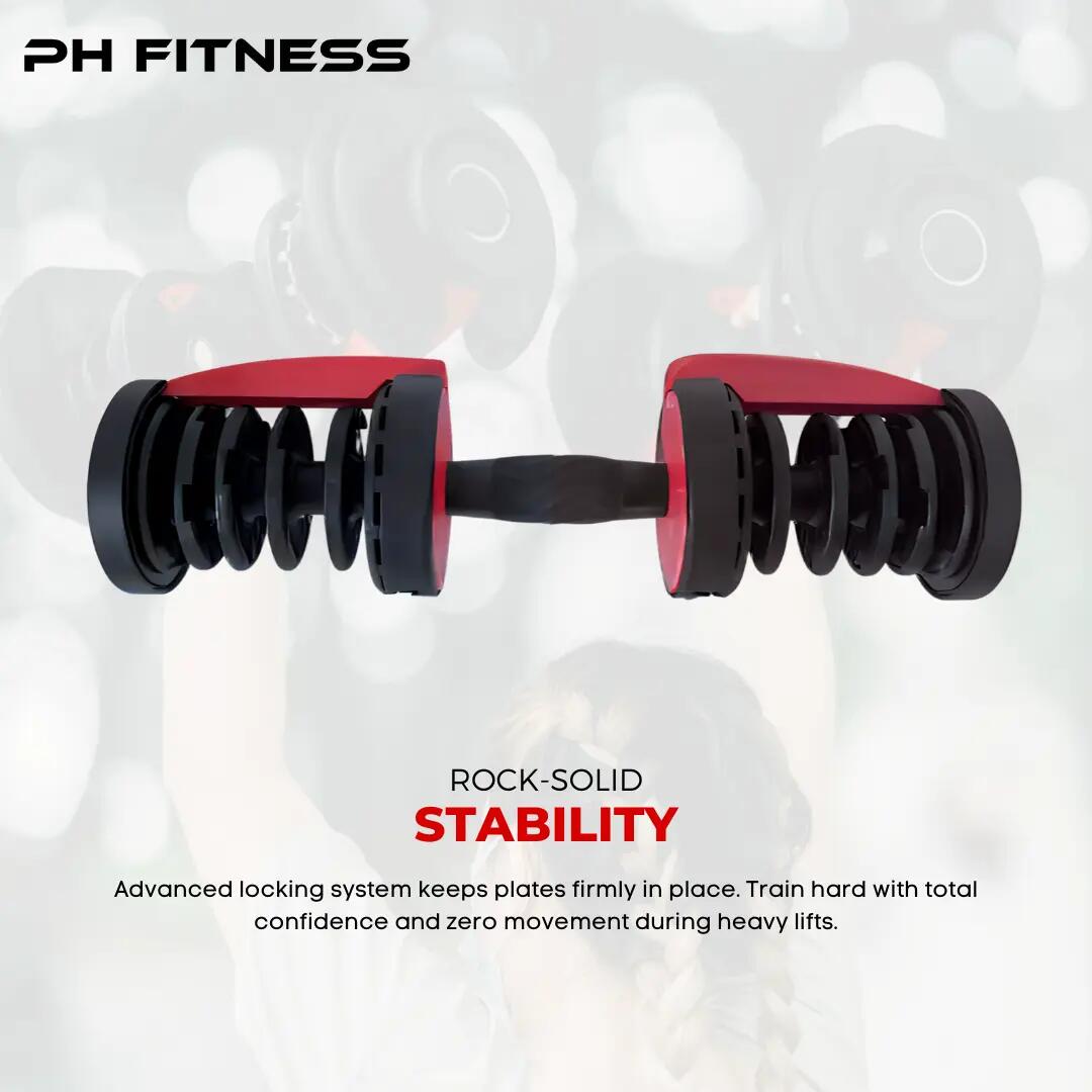 Manubri regolabili Premium set 2 × 24 kg | PH Fitness 7/9