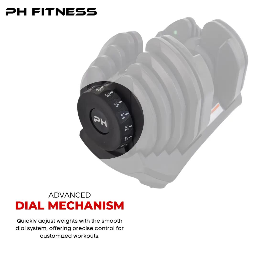 Manubri regolabili Smart set 2 × 40 kg | PH Fitness 5/9