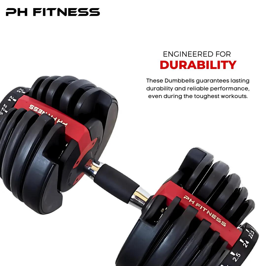 Manubri regolabili Smart set 2 × 24 kg | PH Fitness 4/9