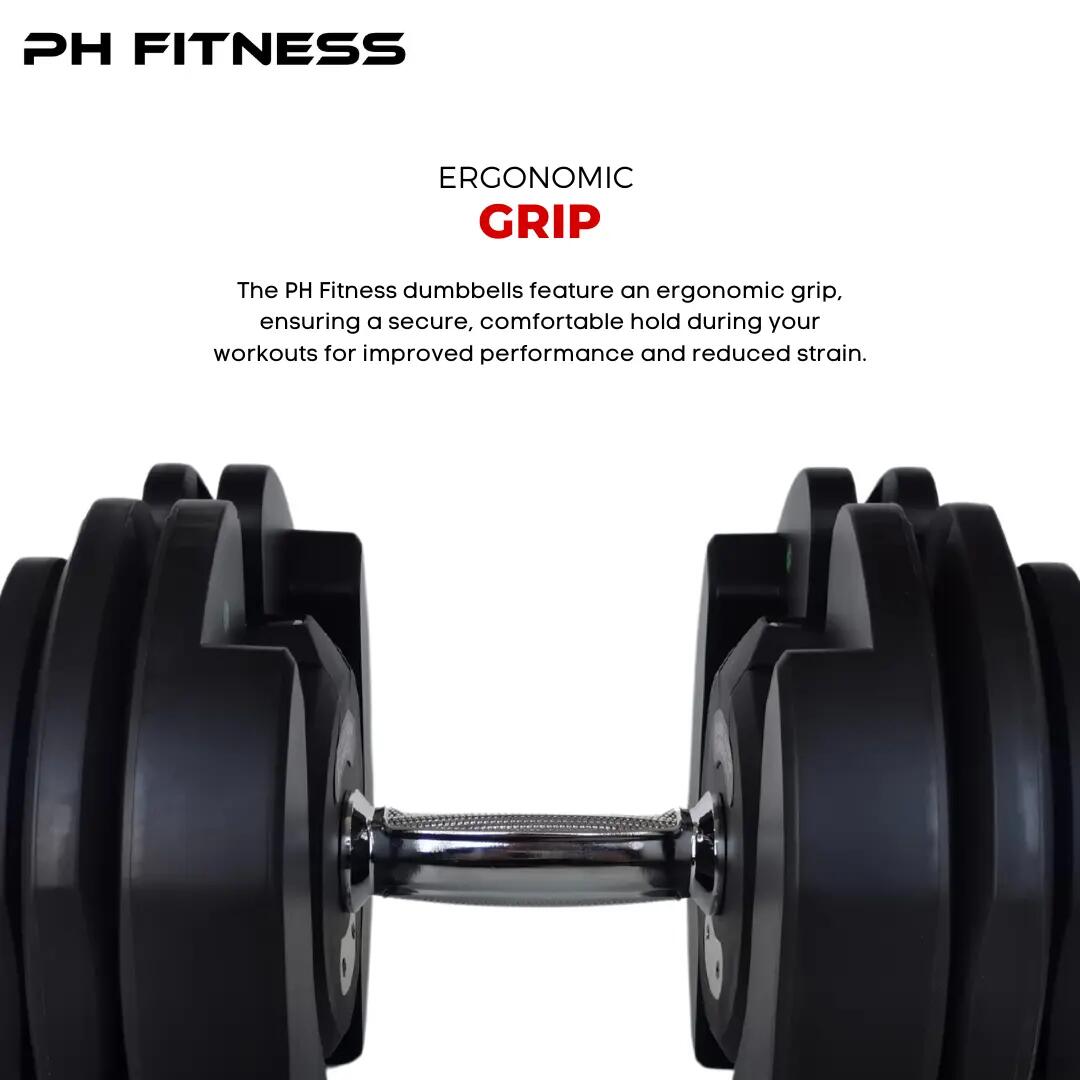 Manubri regolabili Smart set 2 × 40 kg | PH Fitness 4/9