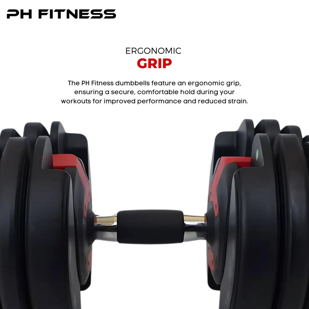 Manubri regolabili Smart set 2 × 24 kg | PH Fitness 3/9