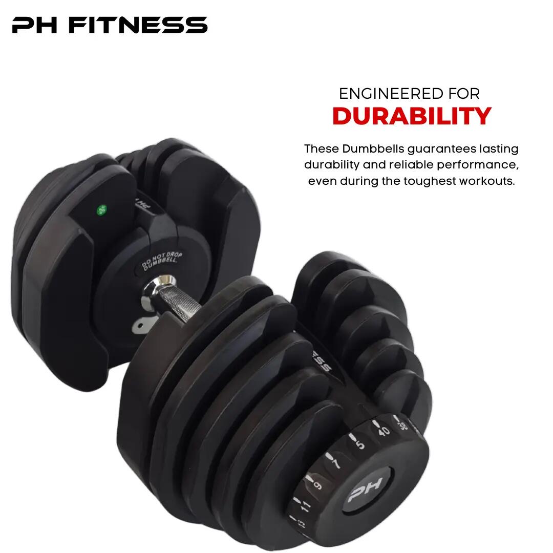 Manubri regolabili Smart set 2 × 40 kg | PH Fitness 3/9