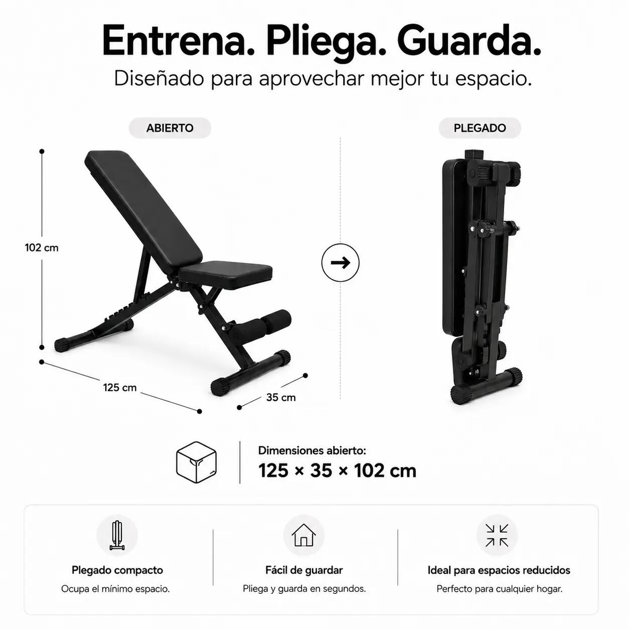 Banc de musculation pliable dossier réglable 7 positions 7/7