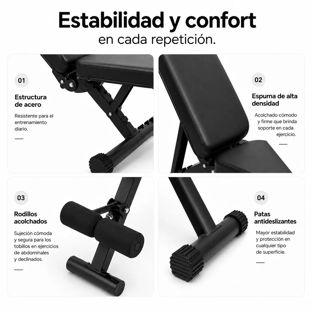 Banc de musculation pliable dossier réglable 7 positions 6/7