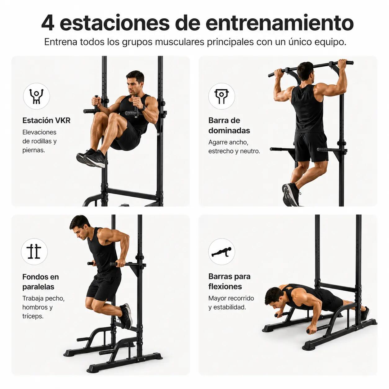Barra de Trações Multifuncional com Estação VKR 150-230 cm 4/6