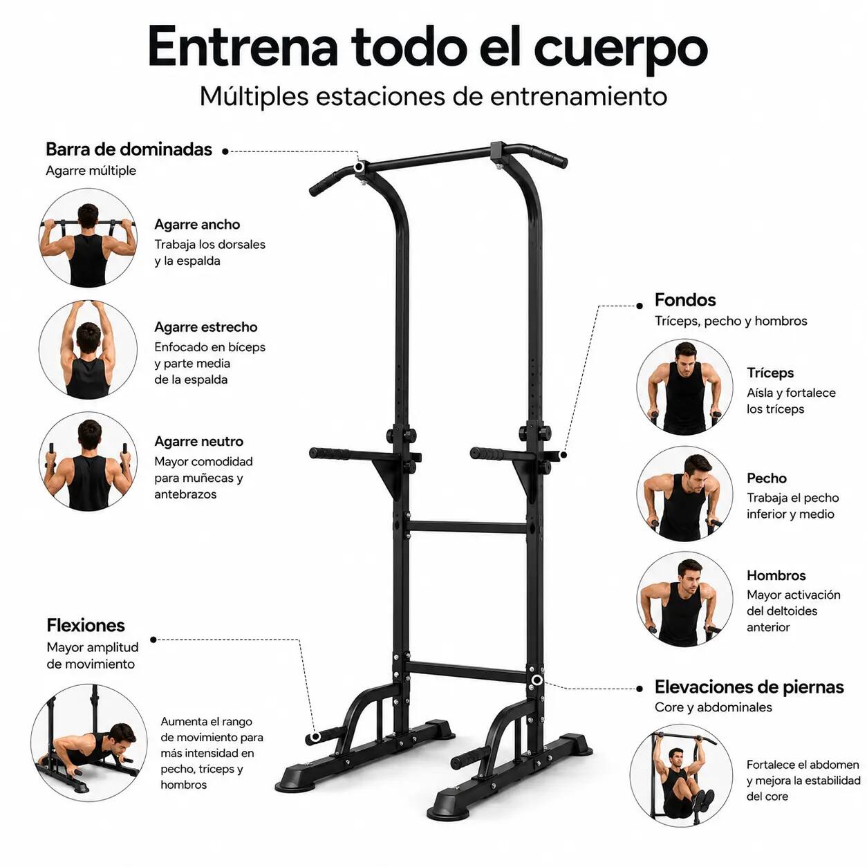 Torre per trazioni e dip multifunzione 170-210 cm 4/7