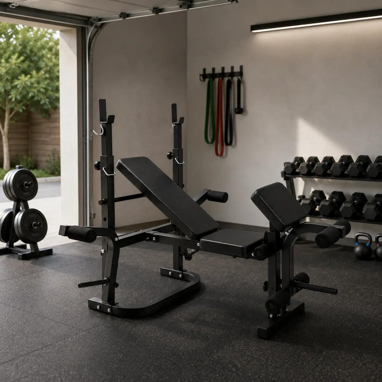 Banc de musculation avec support de barre réglable presse à banc 3/7