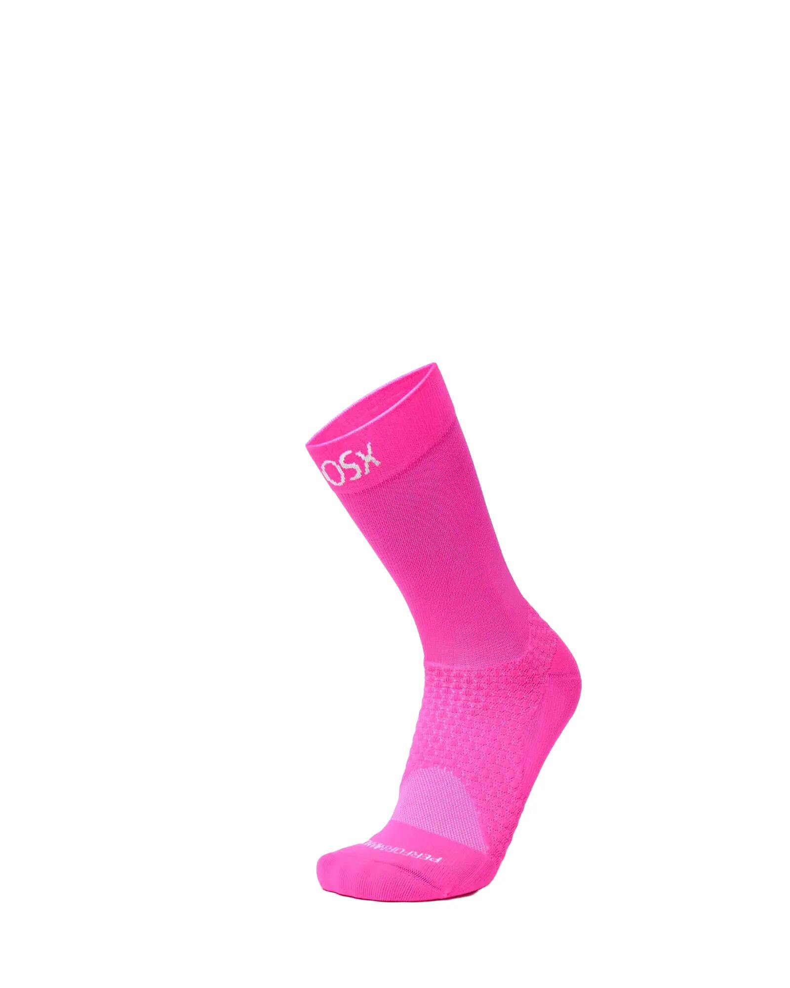 BIOSx Running Crew Compression Socks Anti-Blister Neon Pink