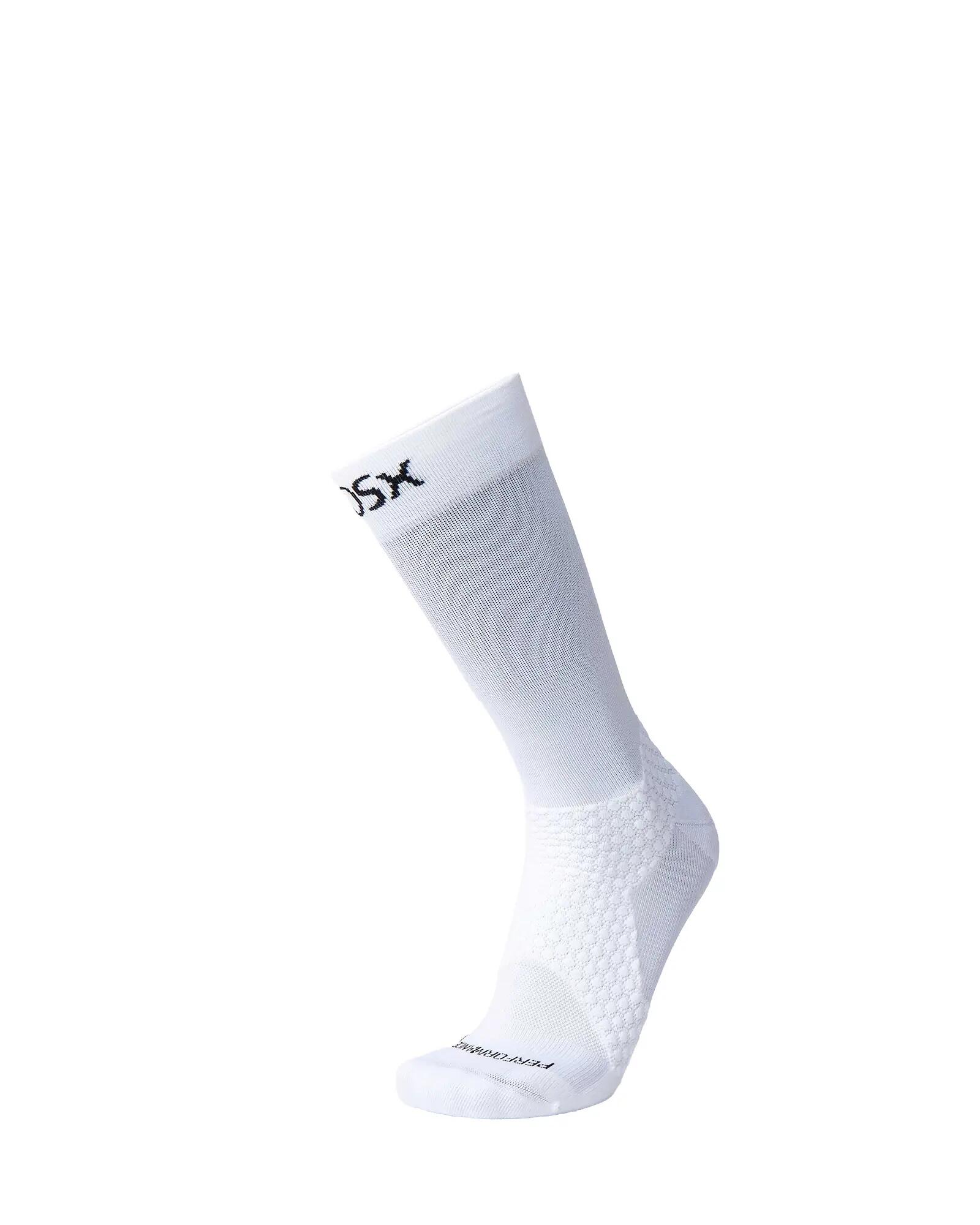BIOSx Running Crew Compression Socks Anti-Blister Crisp White