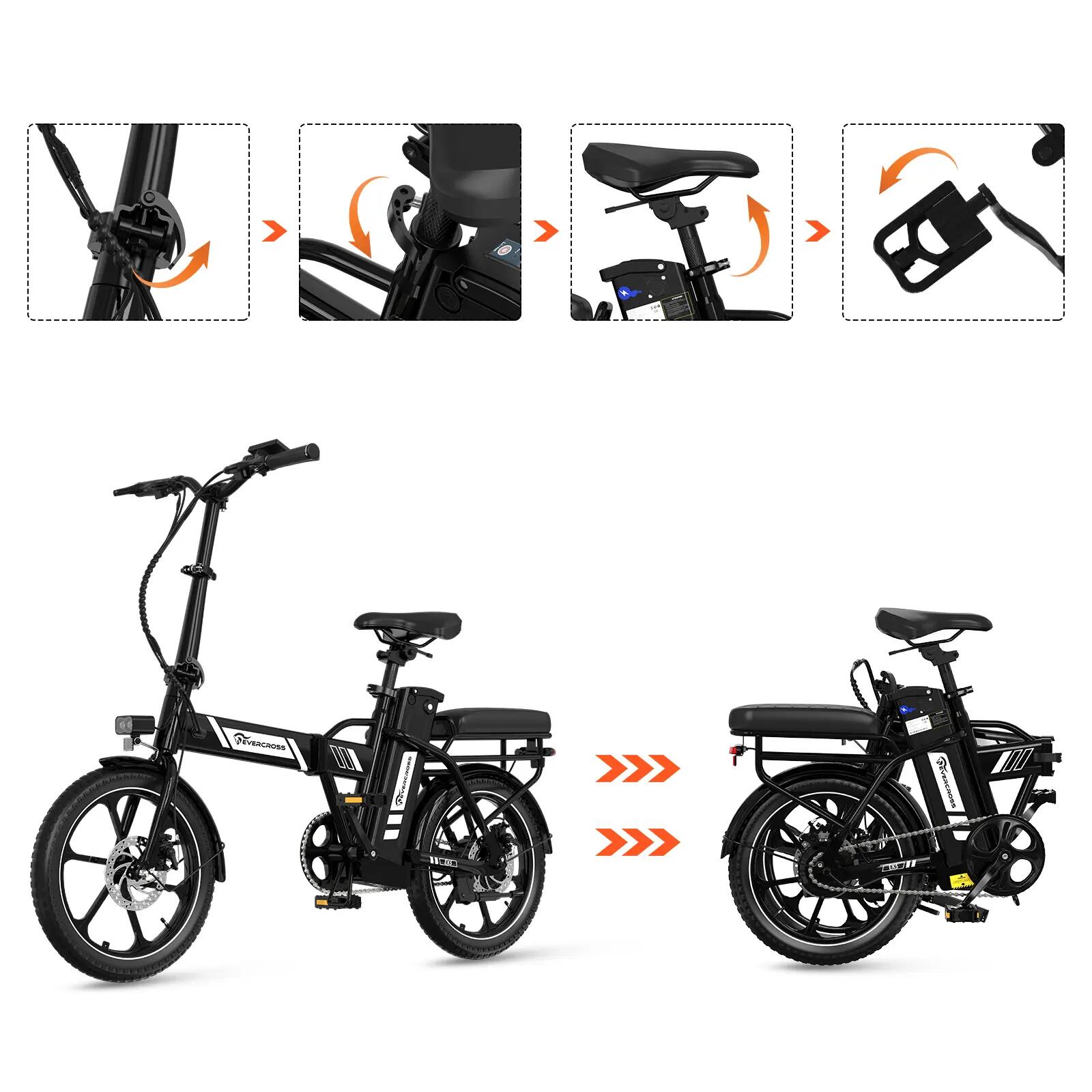 Elektrische vouwfiets 16" 250W 13Ah 25 km/u EK5 compact stadsfiets 9/15