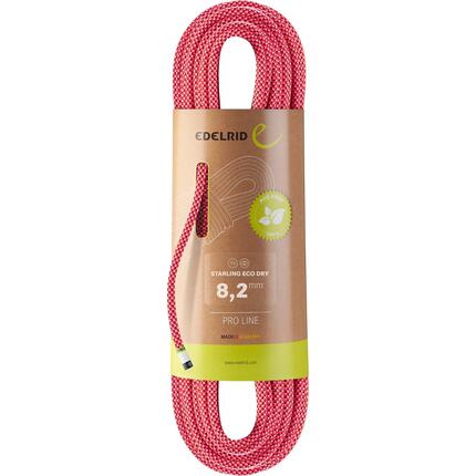 Cordes dynamiques EDELRID Starling Eco Dry 8,2 mm rose