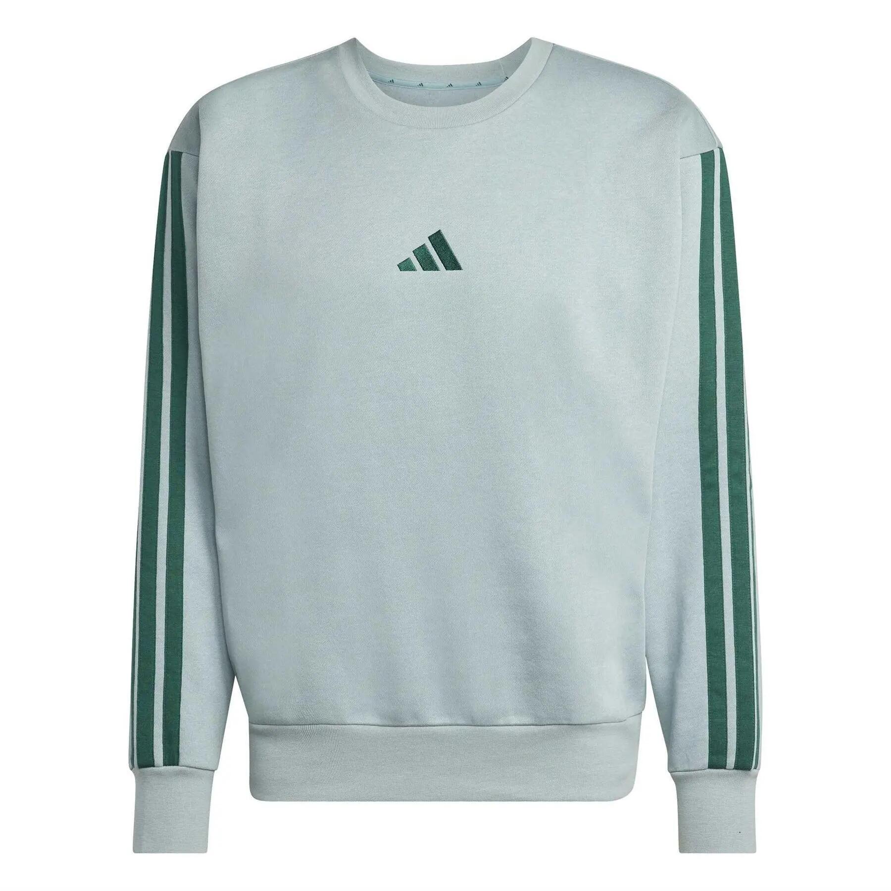 Adidas Mens 3 Stripes Fleece Sweatshirt
