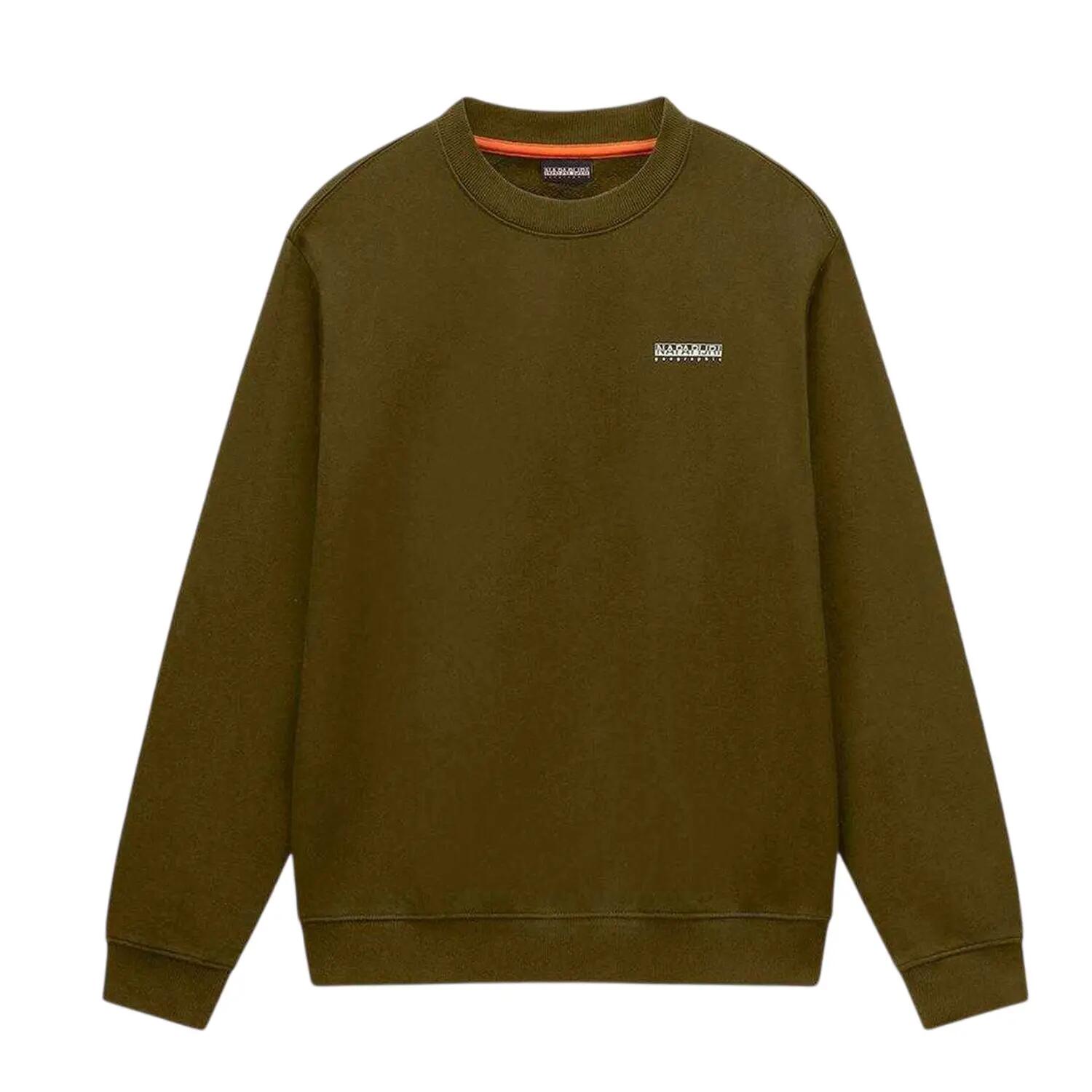 Napapijri Mens Box Logo Cotton Crew Neck Straight Sweatshirt