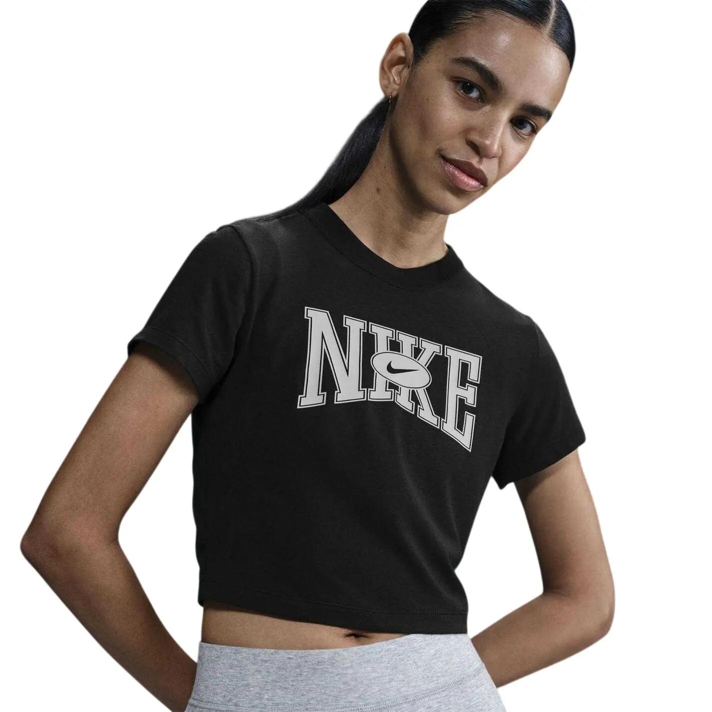 Nike Womens/Ladies Team Graphic Print Crop T-Shirt