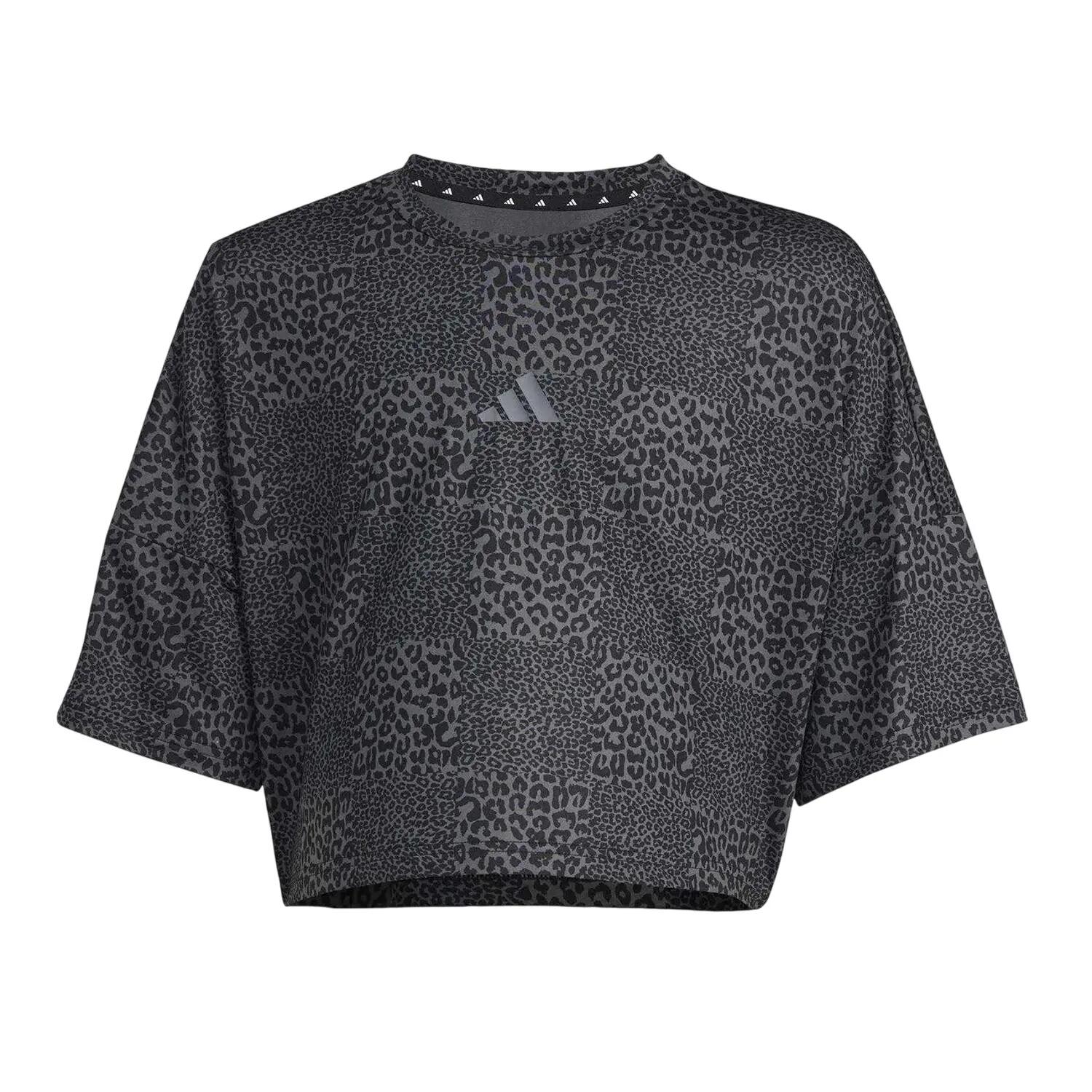 Adidas Girls Leopard Print Crop Top