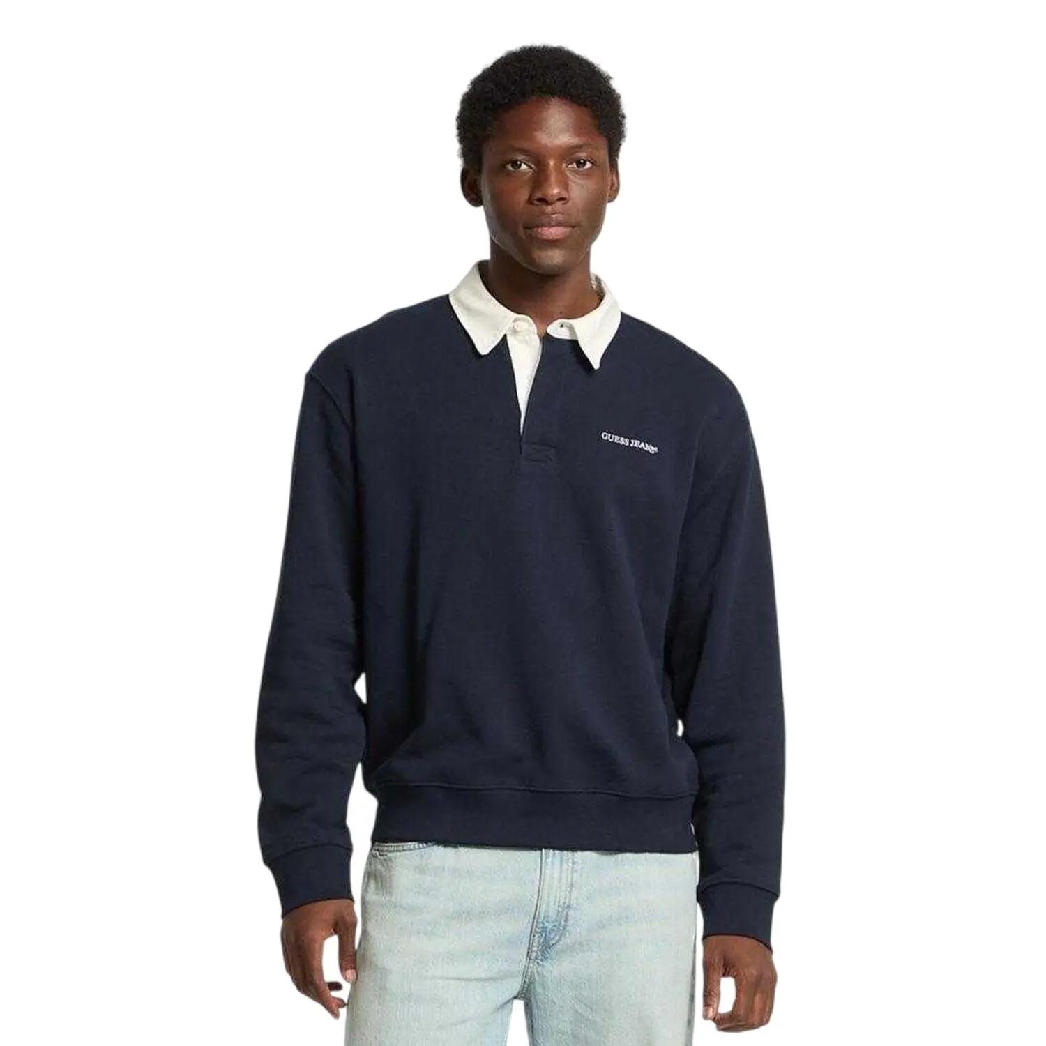 Guess Mens Regular Long-Sleeved Rugby Shirt