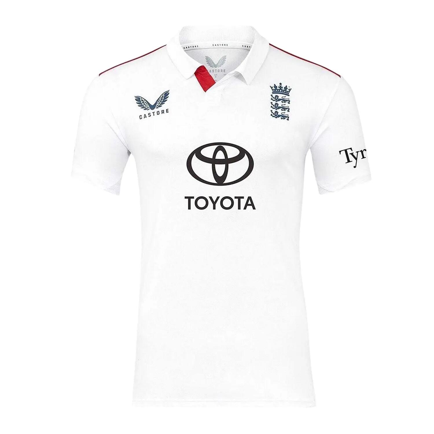 Castore Mens England Cricket Test 26 27 Logos Cricket Shirt