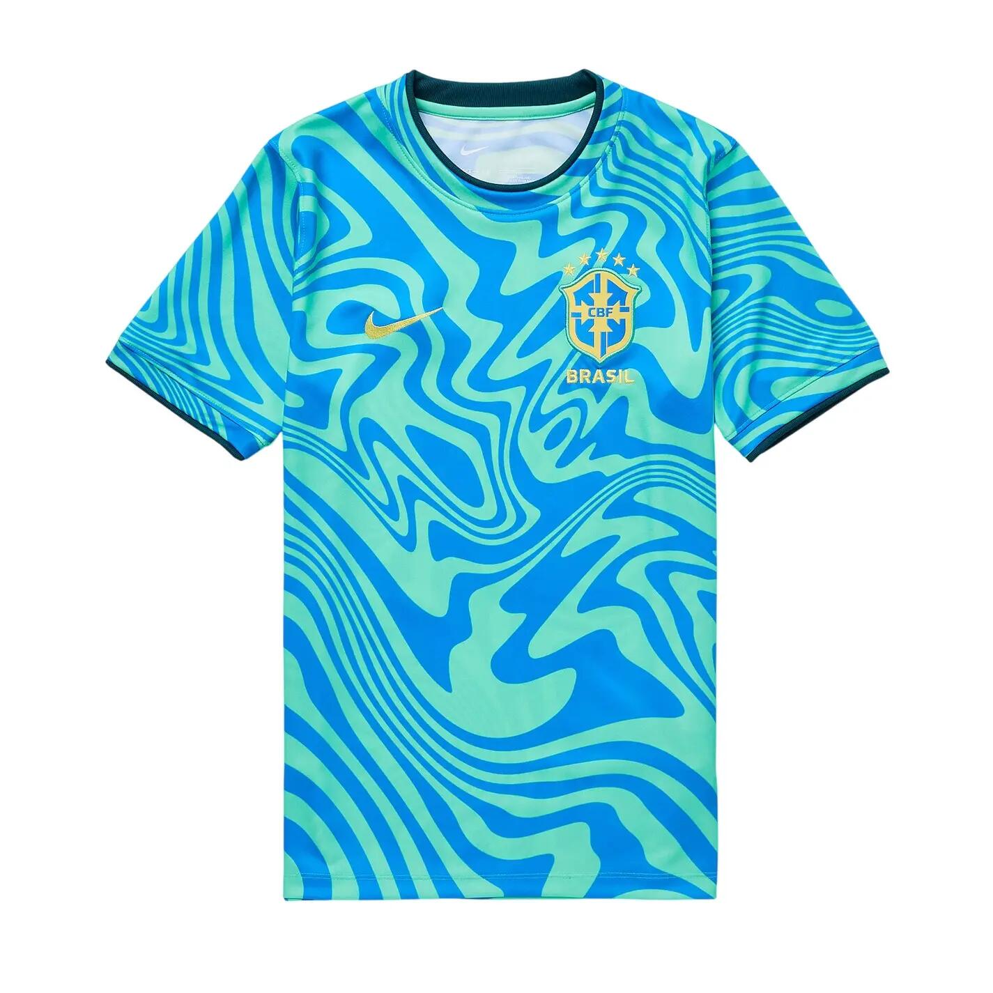 Nike Childrens/Kids Pre Match 2026 Brazil Football Shirt