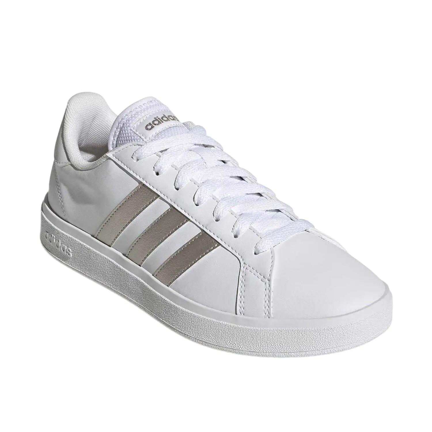 Adidas Womens/Ladies Grand Court Stripes Flat Trainers