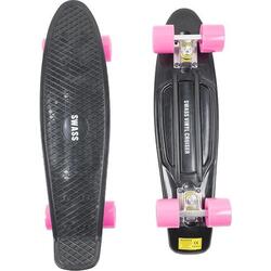 Vinyl Cruiser Skateboard Retro - noir/rose