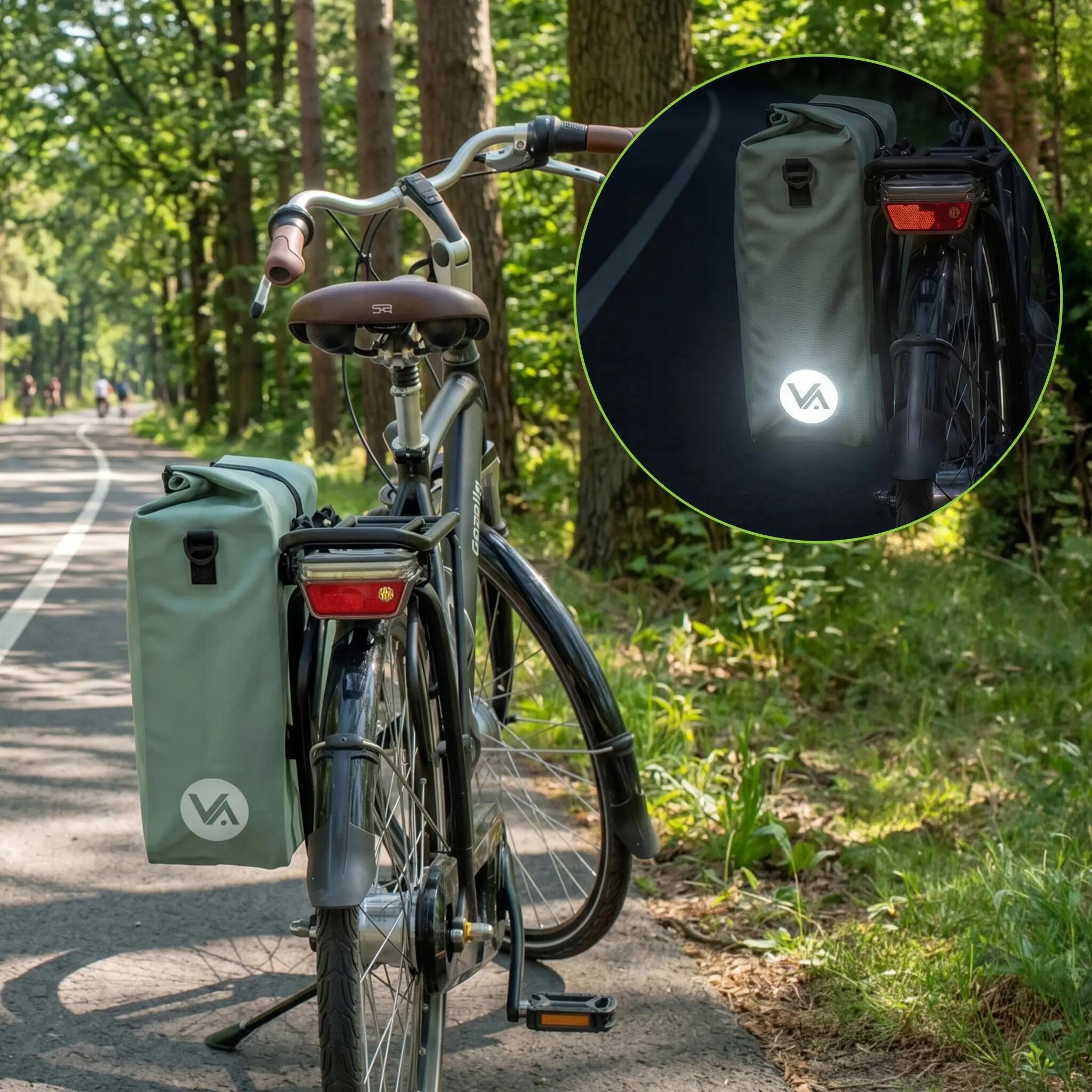Set van 2x VAYOX VA0445 fietstas voor bagagedrager zijkant 25L 12/16