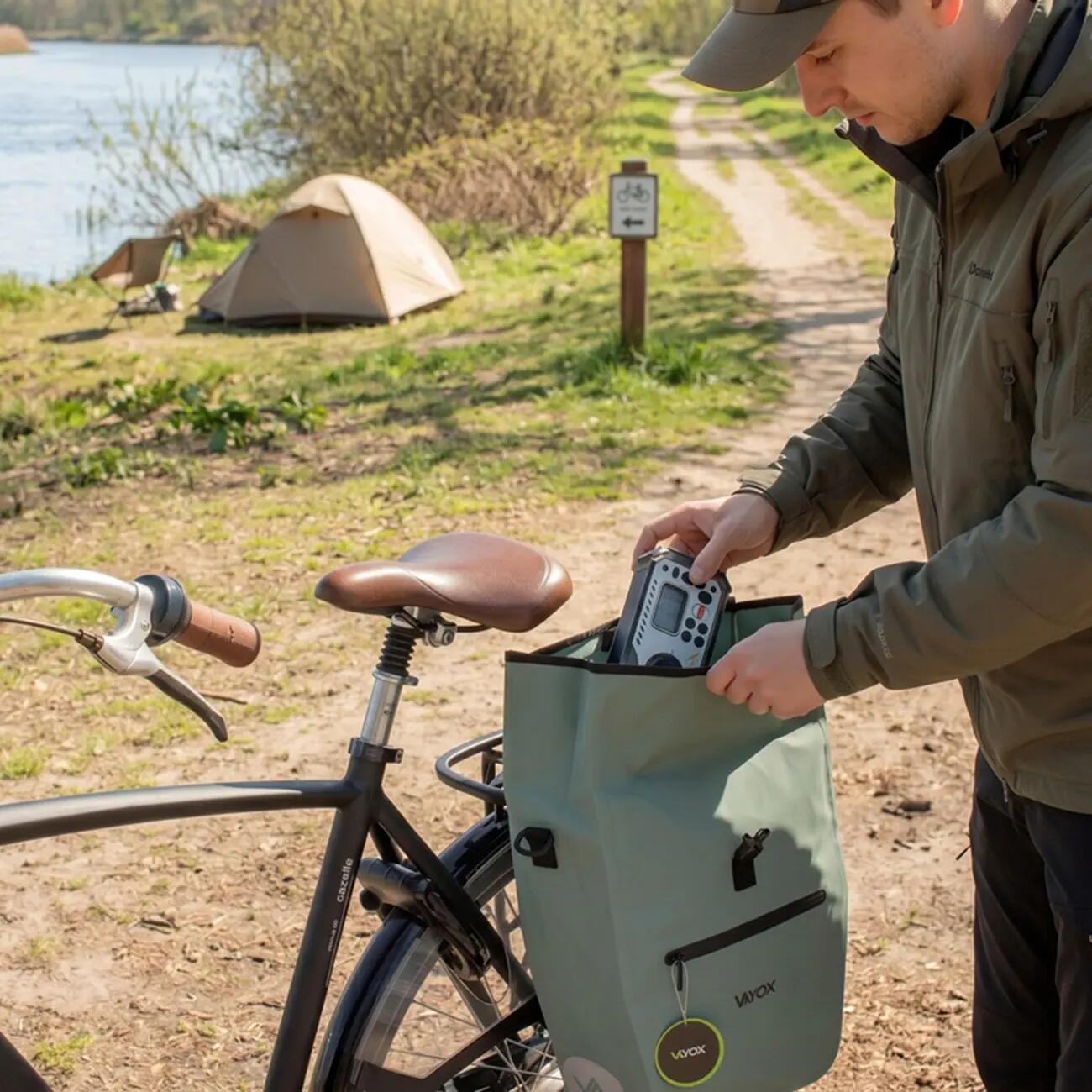 Set van 2x VAYOX VA0445 fietstas voor bagagedrager zijkant 25L 8/16