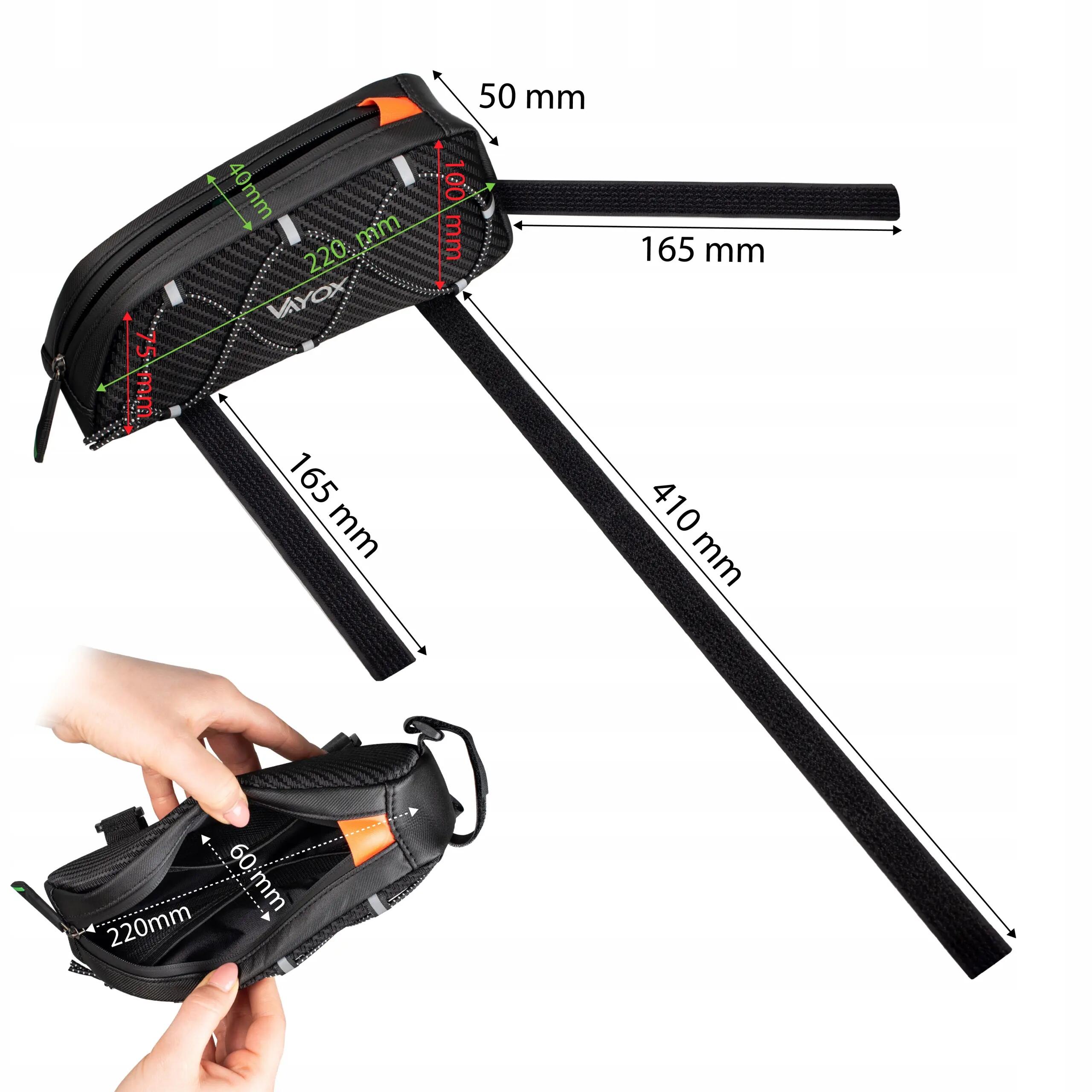 Sacoche de vélo pour cadre VAYOX VA0347, étanche 14/15