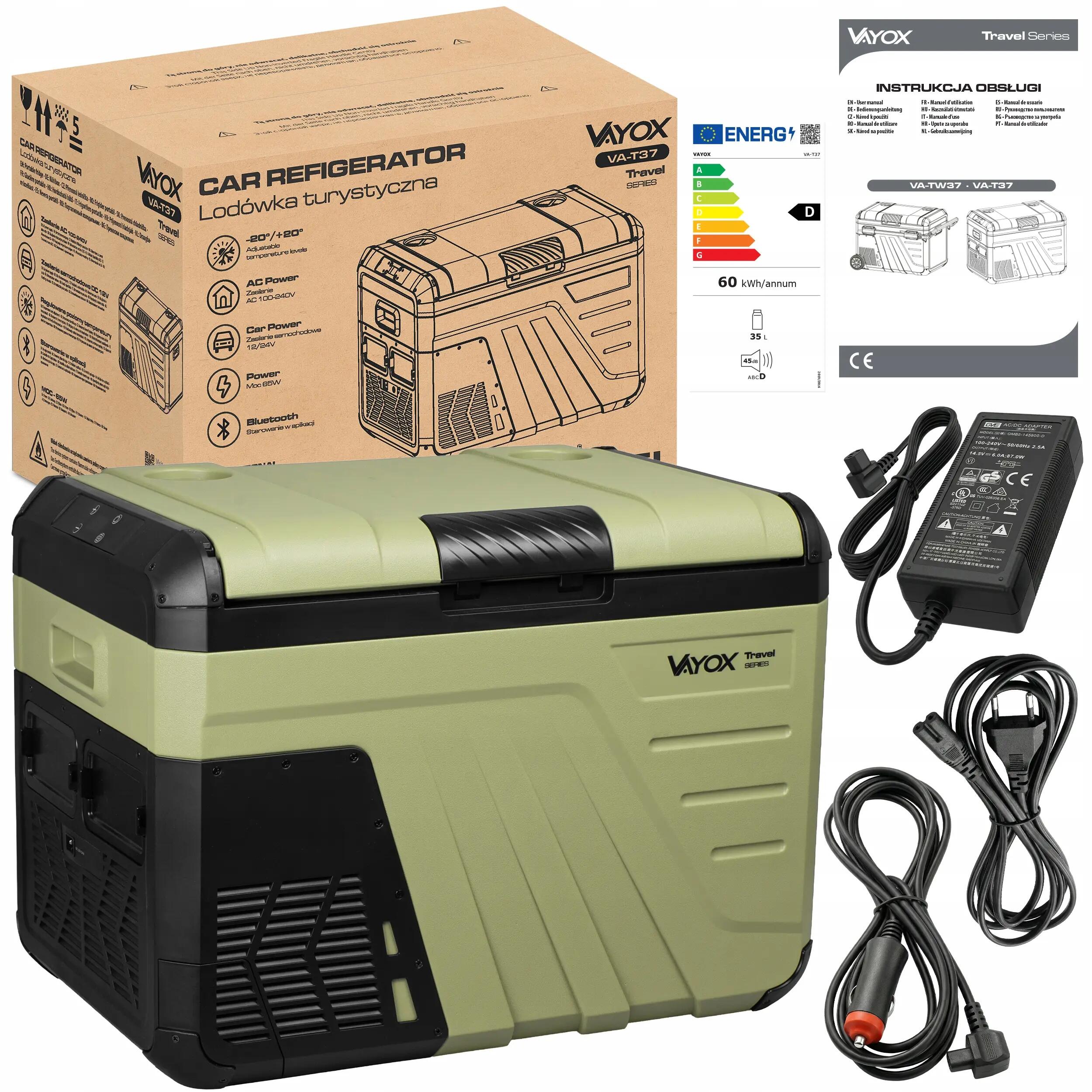 Frigorifero portatile a compressore Vayox VA-T37 12/24/230V 35L 15/16