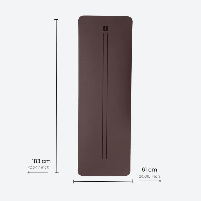 Rebuwo Çift Çizgi Tasarım TPE Yoga ve Pilates Egzersiz Matı 5 mm - Koyu Bordo