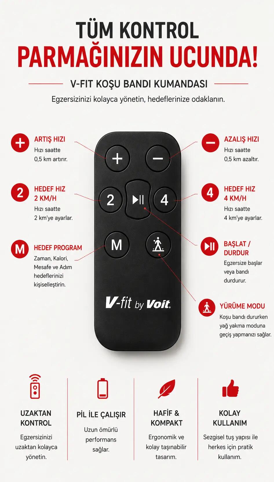 Voit V-Fit by Vibro Run Titreşimli Koşu Bandı / Loop Bant Seti Hediyeli 2/7