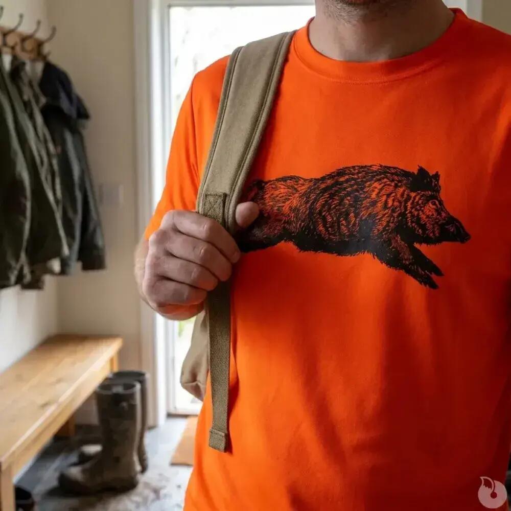 T-Shirt sanglier orange 3/5