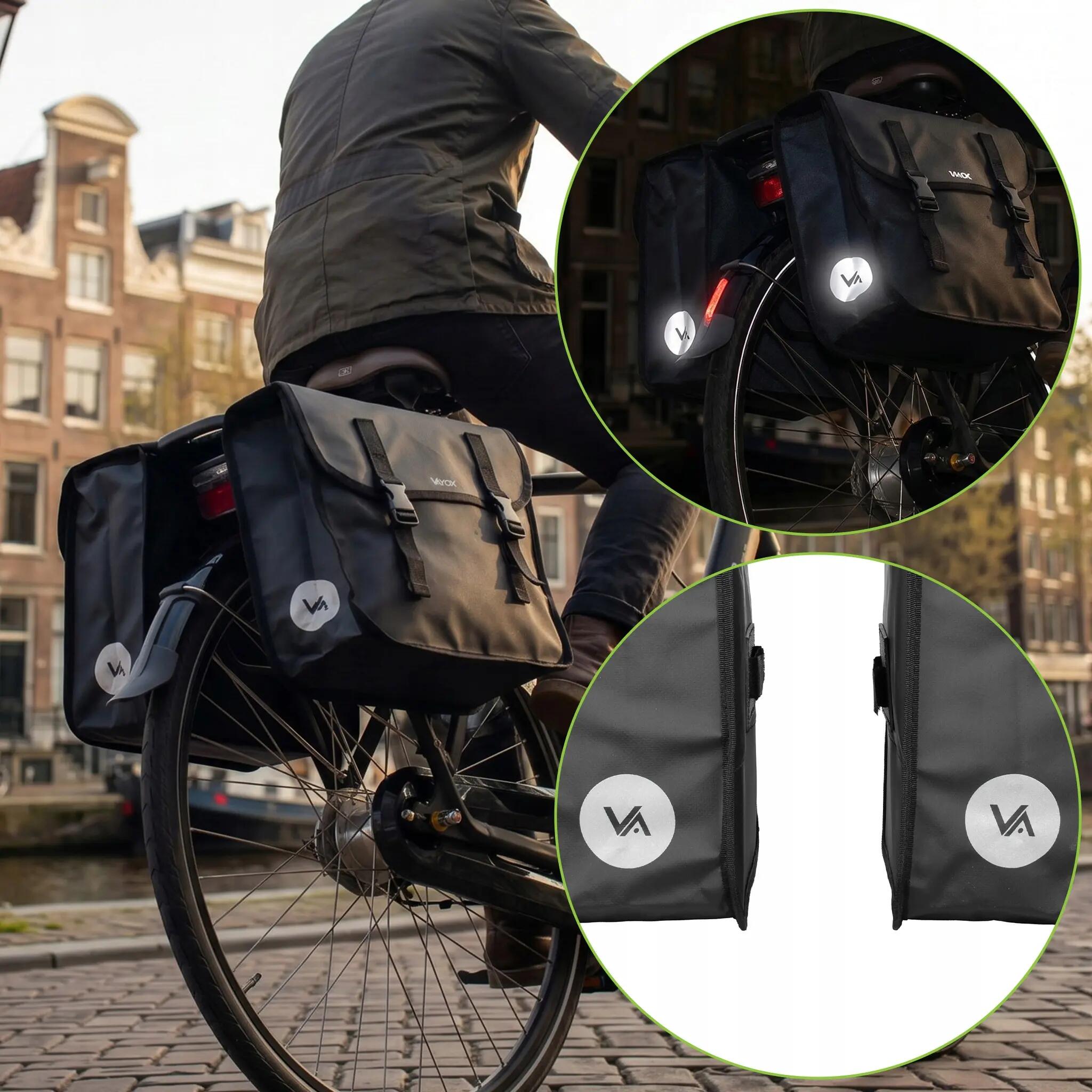 Sacoche de vélo pour porte-bagages VAYOX VA0447 double imperméable 29L 12/16